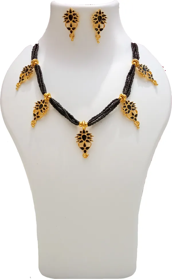 Assamese_Traditional_Gold_Plated_Black_Colour_Tassel_Golpata_Necklace_Set_For_Women